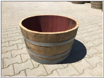 Holzfass 150 Liter Fasshlfte als Miniteich